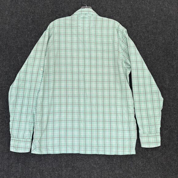 Simms Stone Cold Fishing Shirt Men's Large Green Plaid Button Down Pockets - Picture 3 of 8